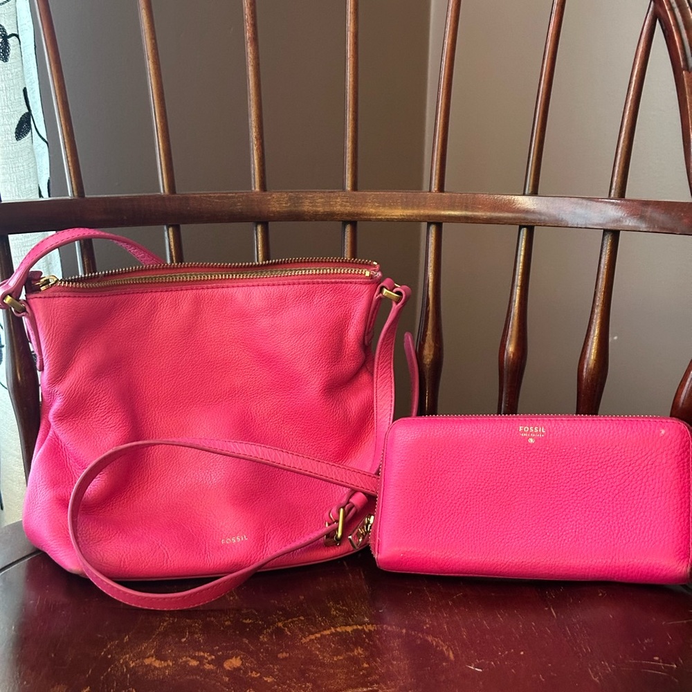 Fossil crossbody and wallet set